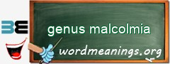 WordMeaning blackboard for genus malcolmia